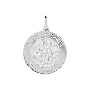 925 Sterling Silver Saint Michael Religious Medal Pendant Italy